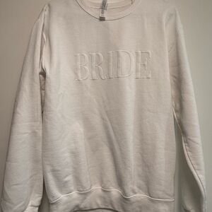 Jerzees White Bride Crew Neck Sweater